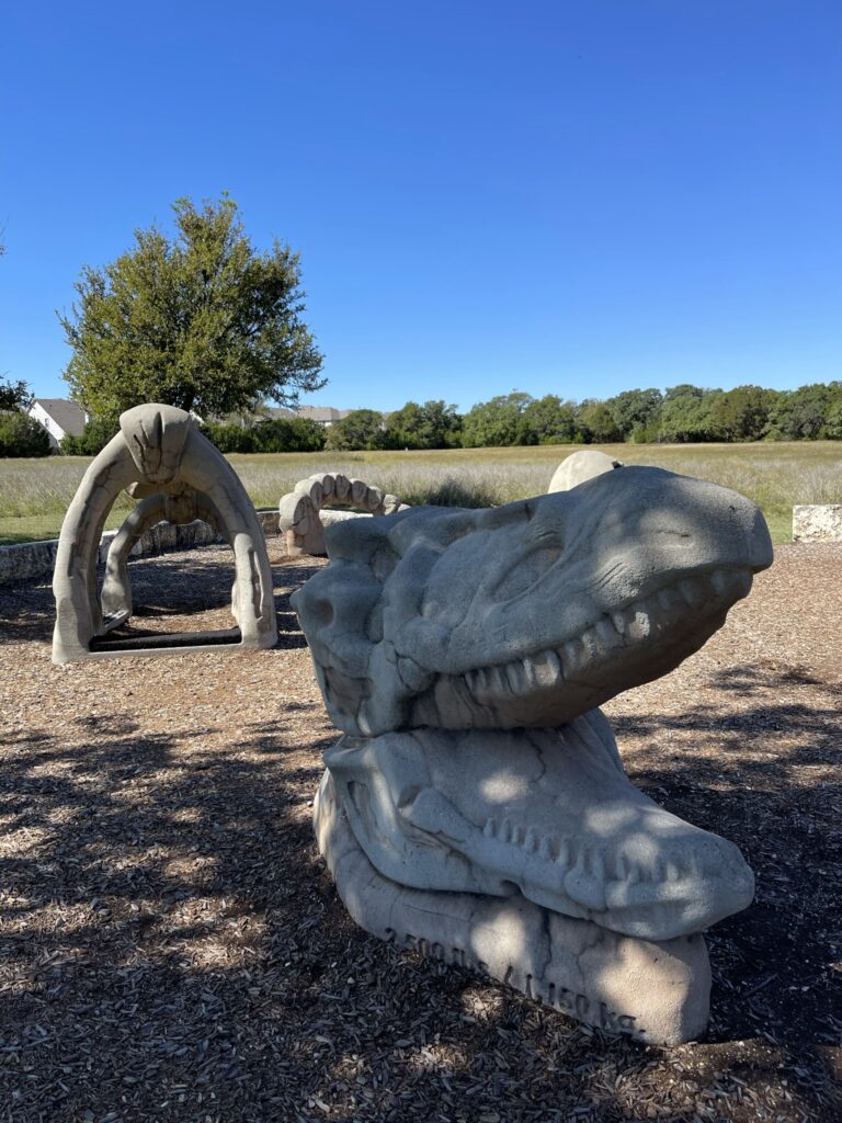 dinosaur structures at Champion Park