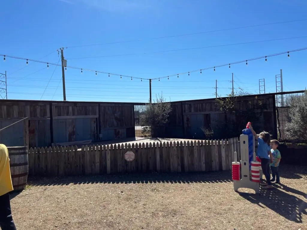 Children play a game of big connect four at Rentsch Brewery's open play area