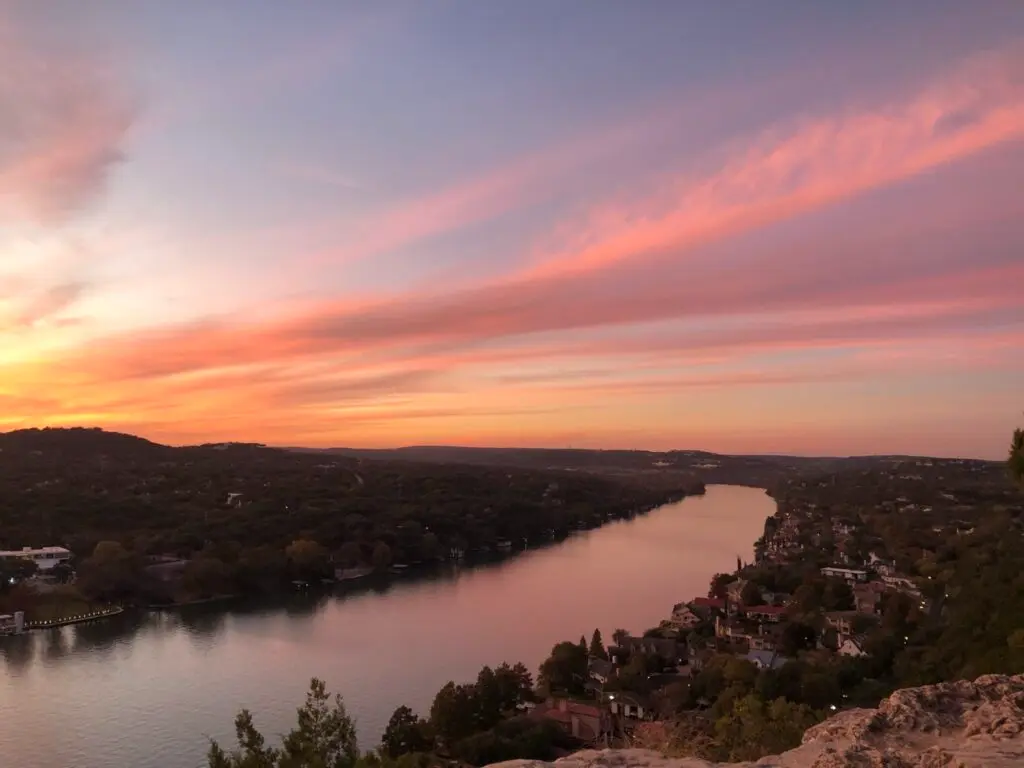 The killer view from Mt. Bonnell at sunset