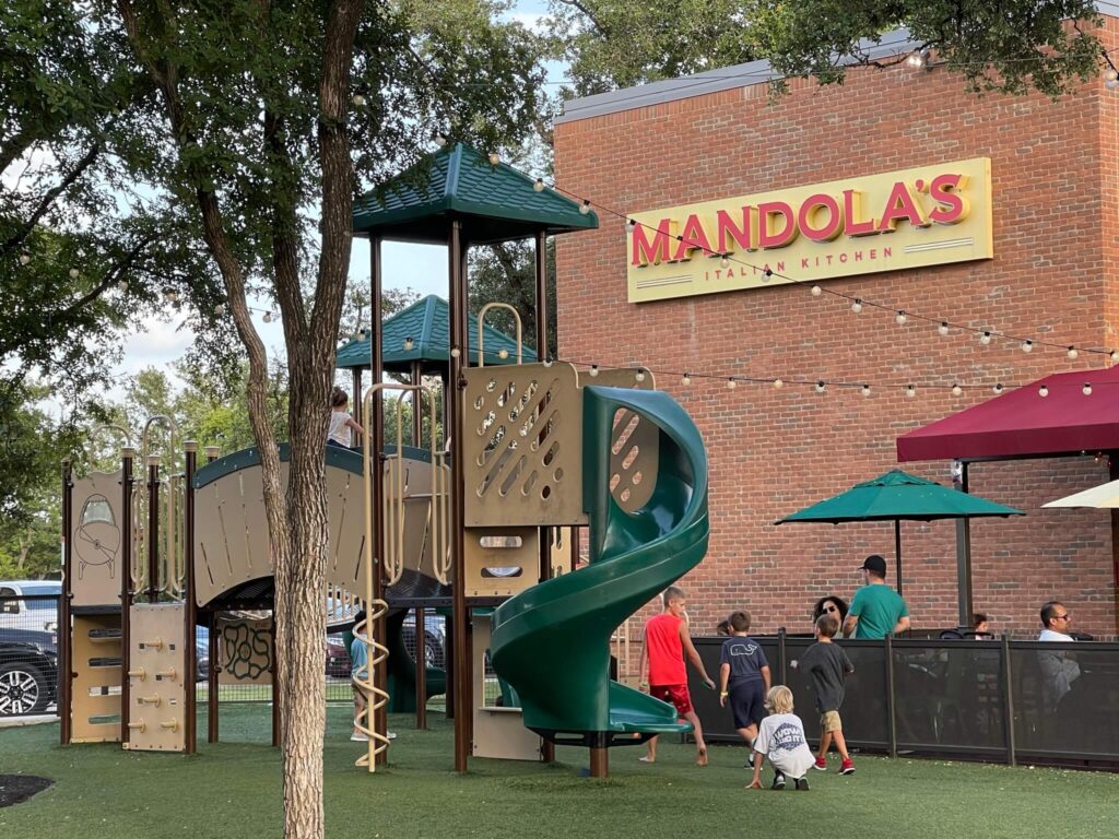 pizza with playgrounds in austin mandola's in cedar park