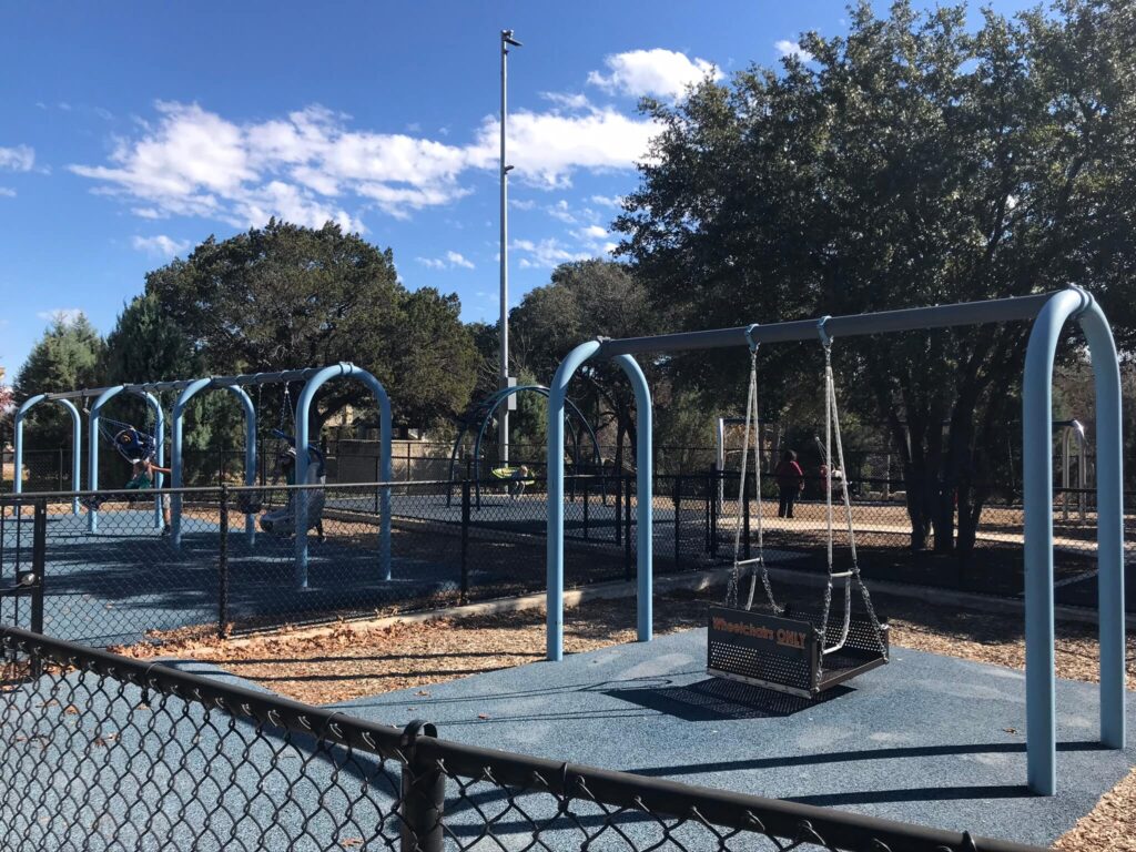 the swings at play for all abilities park in round rock