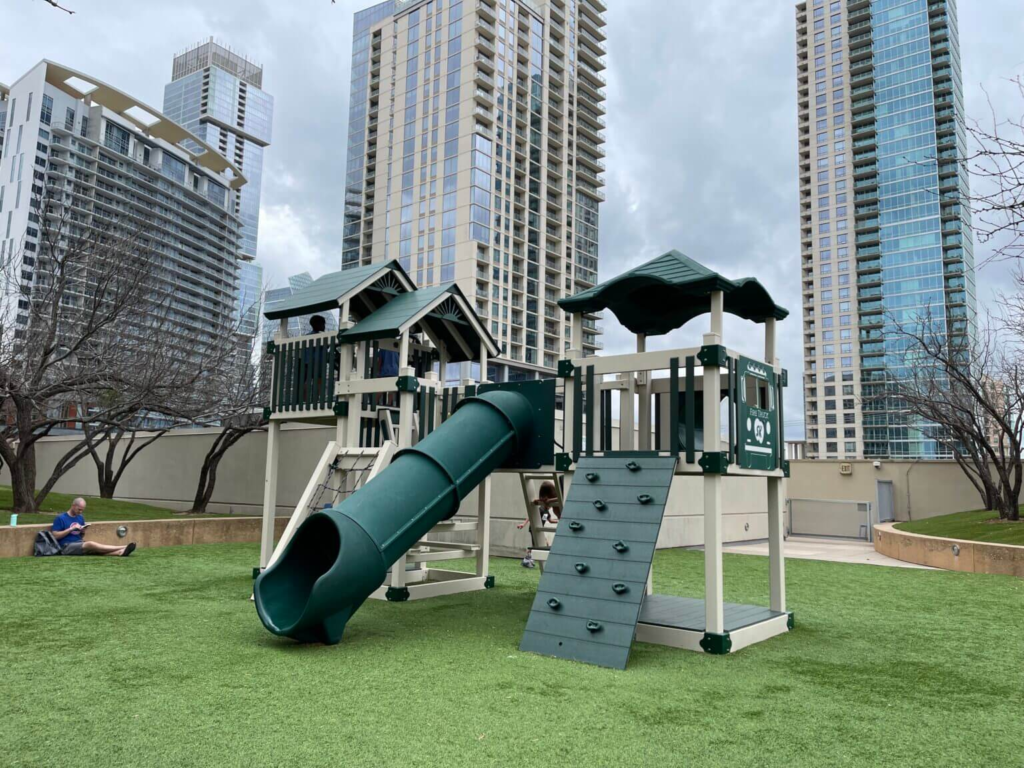 playground on the whole food north lamar rooftop
