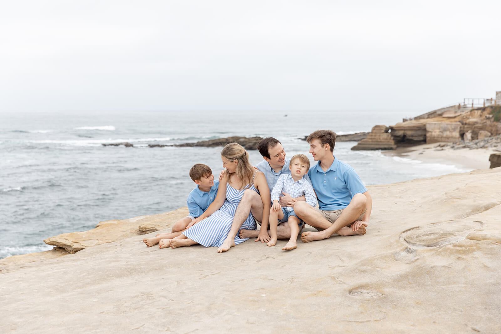 The Gross family together on a beach