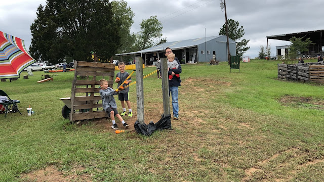 the pumpkin launcher at Evergreen Farms Pumpkin Hunt