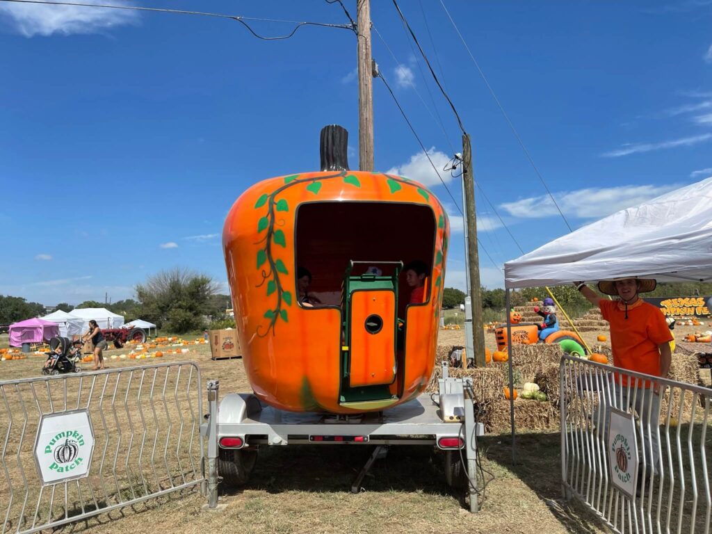 pumpkin spinner at texas pumpkin fest in leander