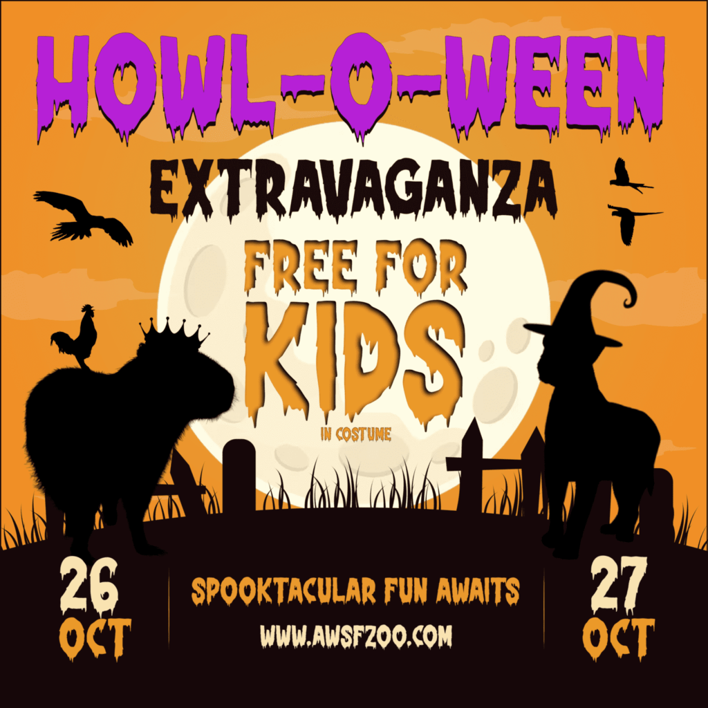 animal world and snake farm zoo howl-o-ween extravaganza free for kids in costume