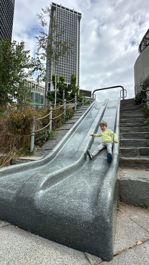 playground slide at battery park in new york