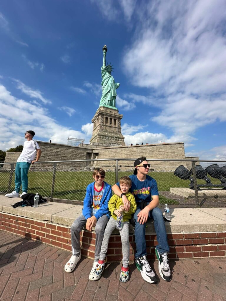 at the statue of liberty