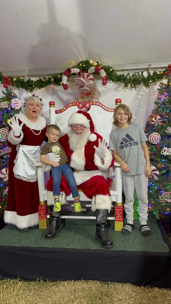 marble falls santa land walkway of lights santa photos