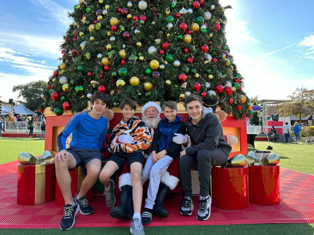 Hill Country Galleria holiday tree and santa