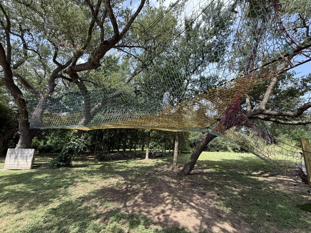 treenets at nectarine cafe in dripping springs austin restaurants with playgrounds