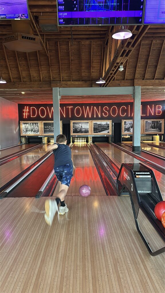 Bowling lanes and arcade at Downtown Social in New Braunfels